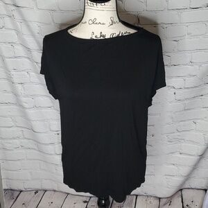 Michael Stars Short Sleeve Boatneck Top Black OS